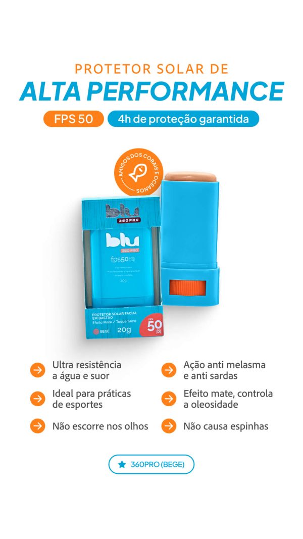 Protetor Solar Facial em Bastão - BLU 360PRO