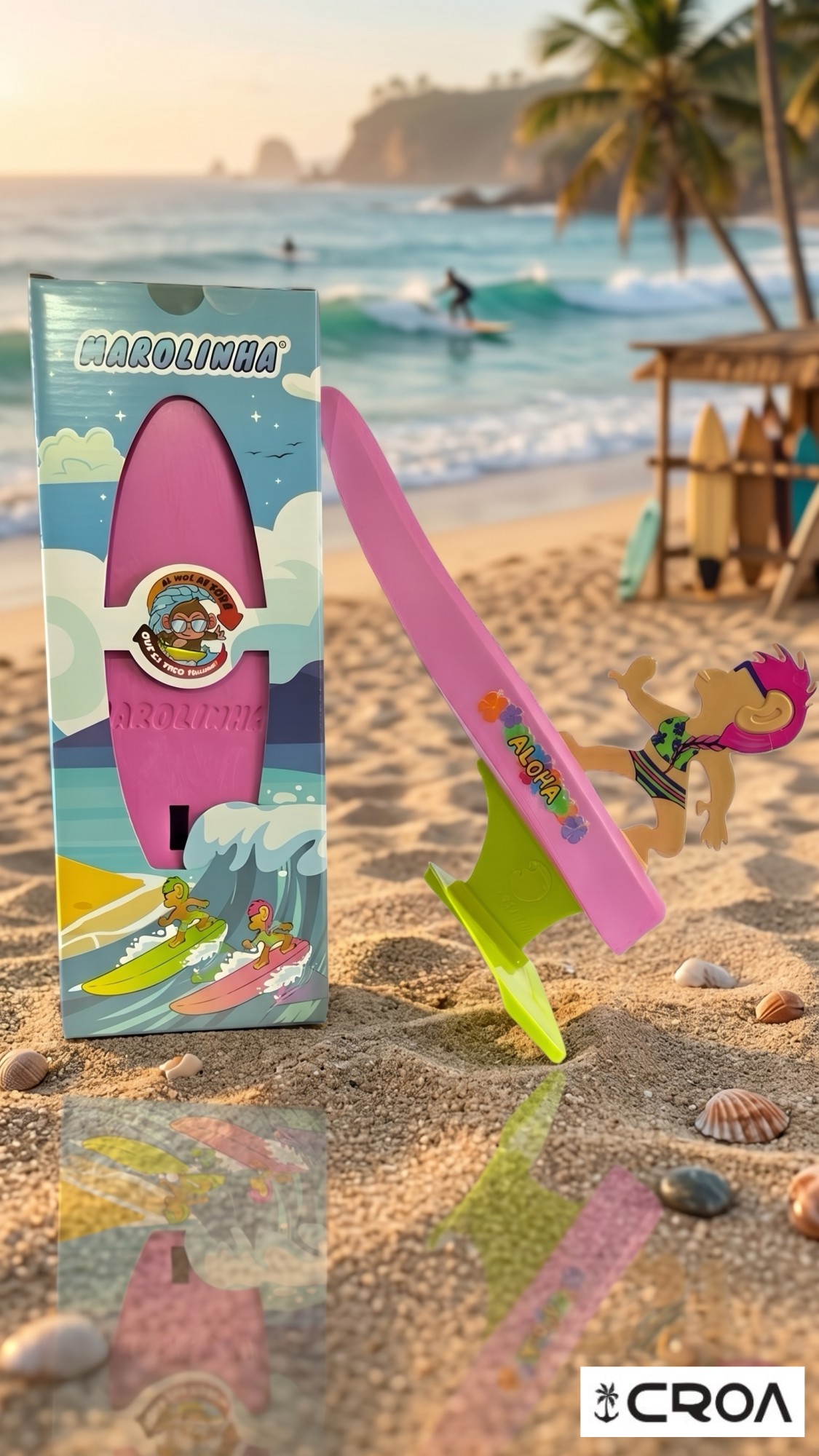 Brinquedo Surfista Marolinha para Praia e Piscina - Rosa